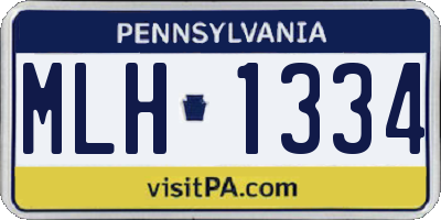PA license plate MLH1334