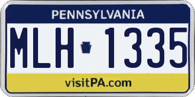 PA license plate MLH1335