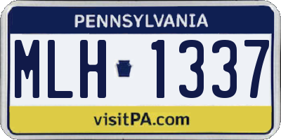 PA license plate MLH1337