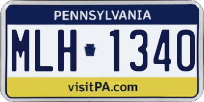 PA license plate MLH1340