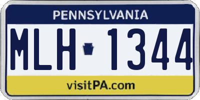 PA license plate MLH1344