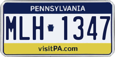 PA license plate MLH1347