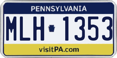 PA license plate MLH1353