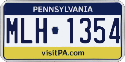 PA license plate MLH1354