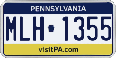 PA license plate MLH1355