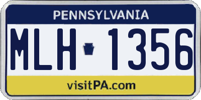 PA license plate MLH1356
