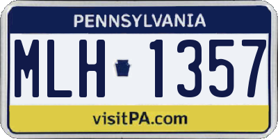 PA license plate MLH1357