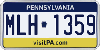 PA license plate MLH1359