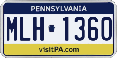 PA license plate MLH1360