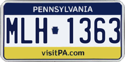 PA license plate MLH1363