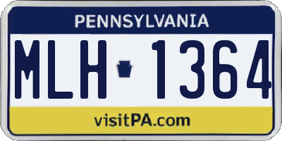 PA license plate MLH1364
