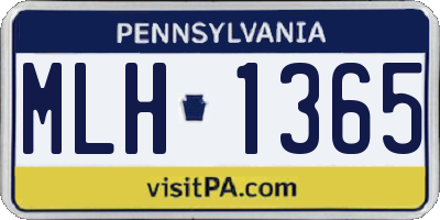 PA license plate MLH1365
