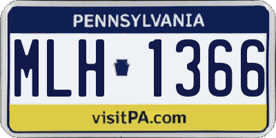 PA license plate MLH1366