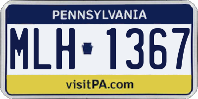 PA license plate MLH1367