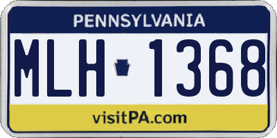PA license plate MLH1368