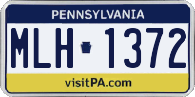 PA license plate MLH1372