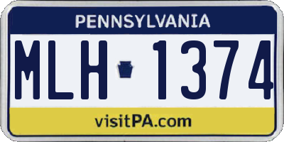 PA license plate MLH1374