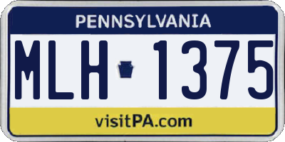 PA license plate MLH1375