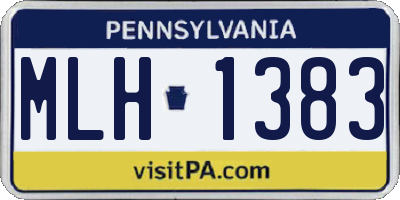 PA license plate MLH1383