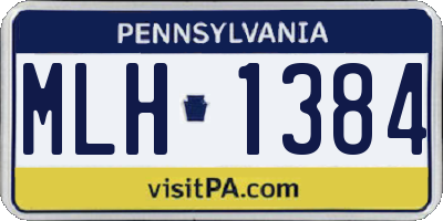 PA license plate MLH1384