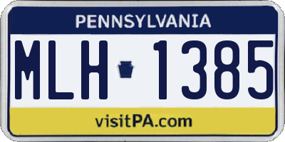 PA license plate MLH1385