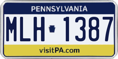 PA license plate MLH1387