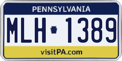 PA license plate MLH1389