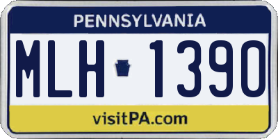 PA license plate MLH1390