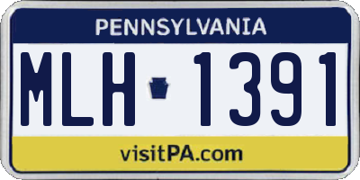 PA license plate MLH1391