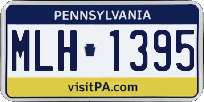 PA license plate MLH1395