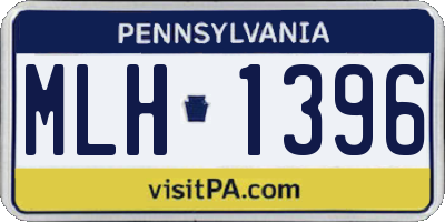 PA license plate MLH1396