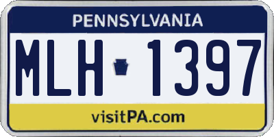 PA license plate MLH1397