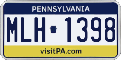 PA license plate MLH1398