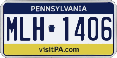 PA license plate MLH1406