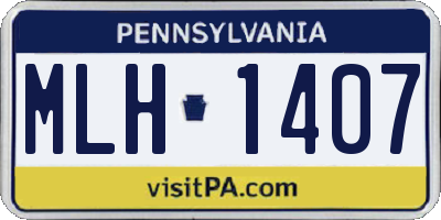 PA license plate MLH1407