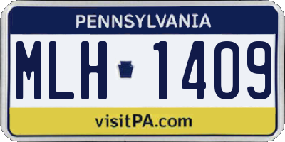 PA license plate MLH1409