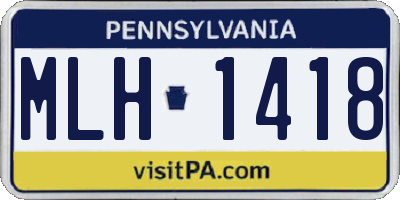PA license plate MLH1418
