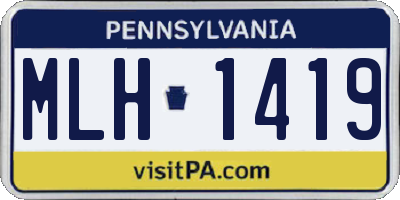 PA license plate MLH1419