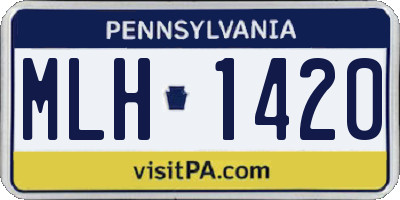 PA license plate MLH1420