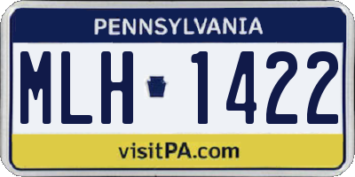 PA license plate MLH1422