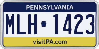 PA license plate MLH1423