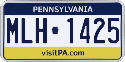 PA license plate MLH1425