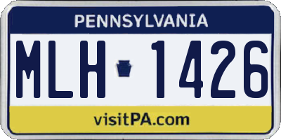 PA license plate MLH1426