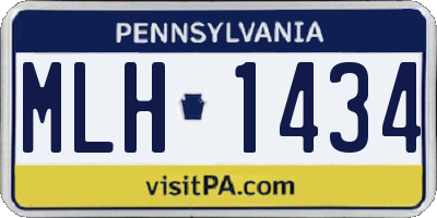 PA license plate MLH1434