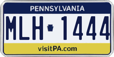PA license plate MLH1444