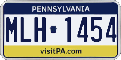 PA license plate MLH1454