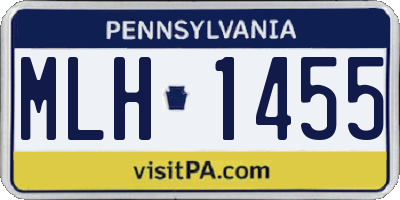 PA license plate MLH1455