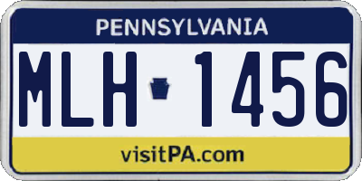 PA license plate MLH1456