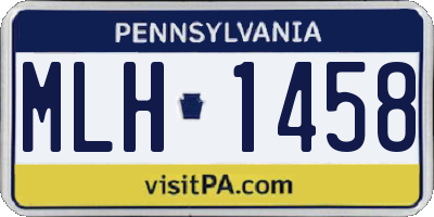 PA license plate MLH1458