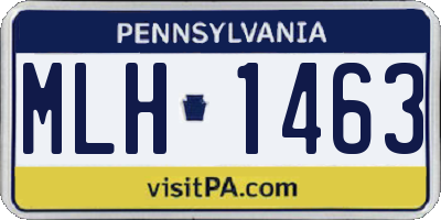 PA license plate MLH1463